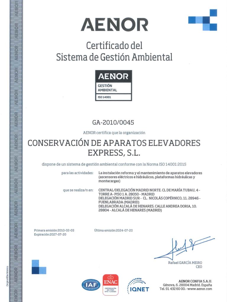 Certificado ISO 14001