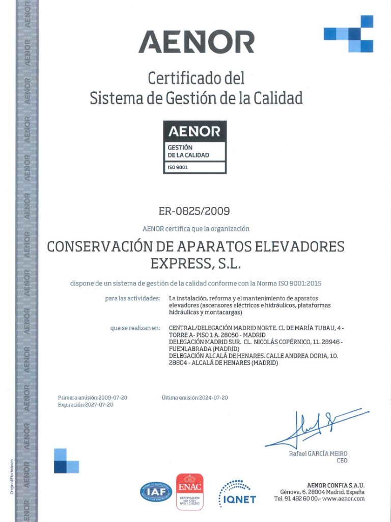 Certificado ISO 9001